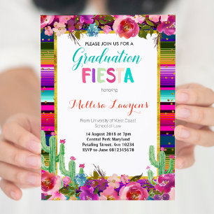 Fête de graduation Fiesta Invitation
