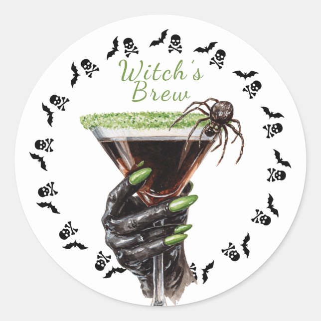 Fête de Halloween Cocktail | Autocollant de la pot (Devant)