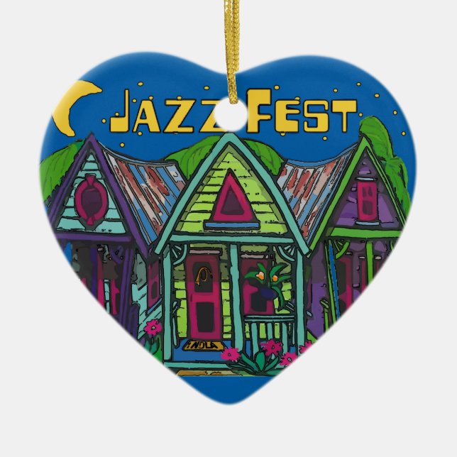 Fête de Jazz Maison Ornement en céramique (Devant)