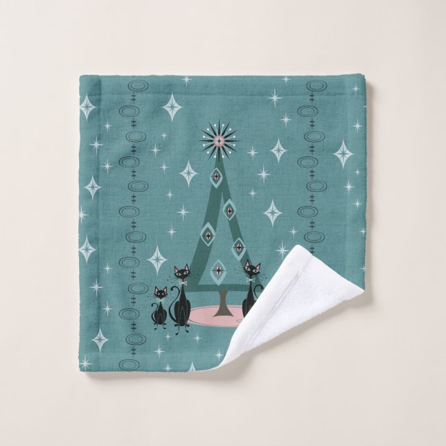 Fête de la famille des chats du milieu du siècle (Gant de toilette)