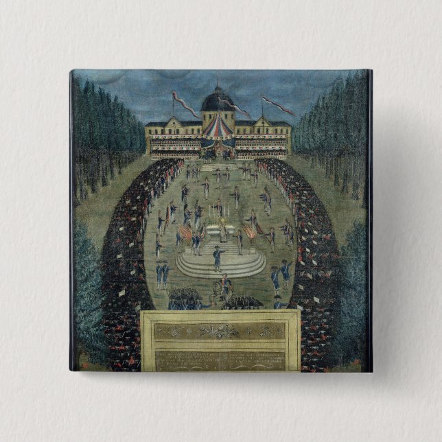 Fete de la Federation, 14th July 1790 2 Inch Square Button (Front)