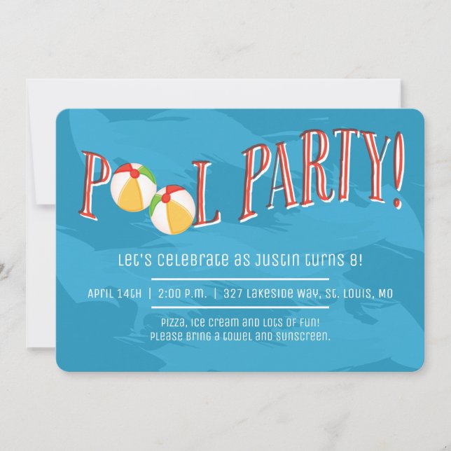 Fête de la piscine ! Invitation (Devant)