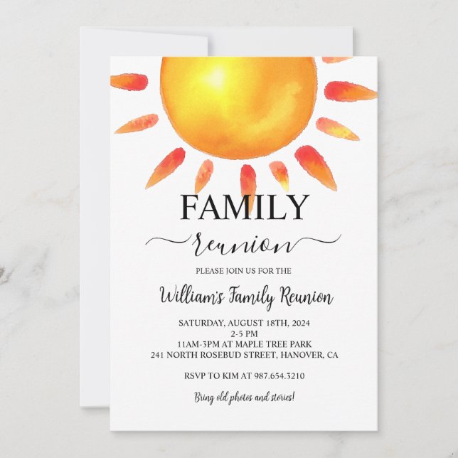 Fête de la Réunion familiale, Invitation de la réu (Devant)