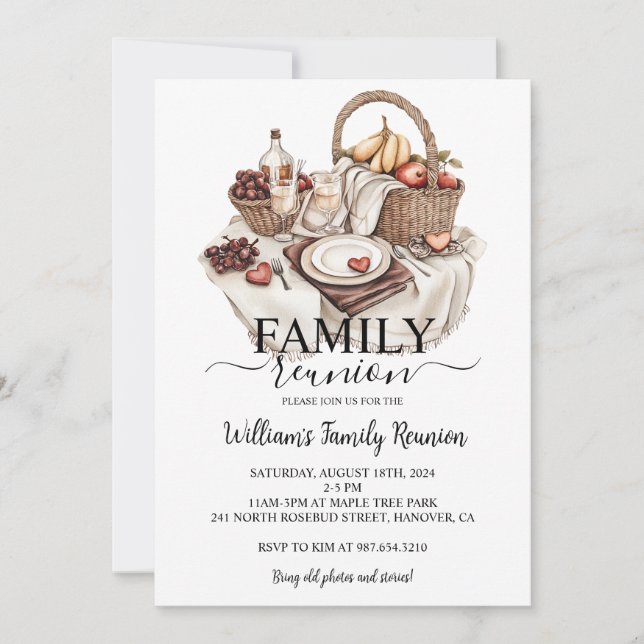 Fête de la Réunion familiale, Invitation de la réu (Devant)