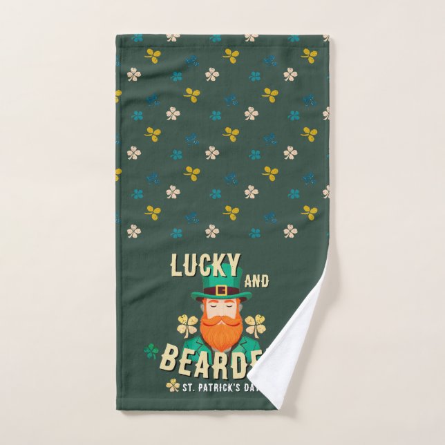 Fête de la Saint-Patrick Lucky et intrigué Leprech (Serviette à main)