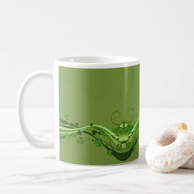 Fête de la Saint Patrick Mug Floral (Avec donut)