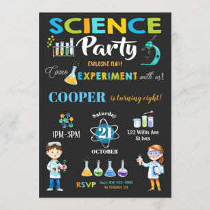 Fête de la science Mad Anniversaire Invitation gar
