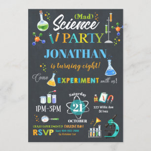 Fête de la science Mad Anniversaire Invitation gar