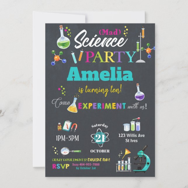 Fête de la science Mad Anniversaire Invitation Gir (Devant)