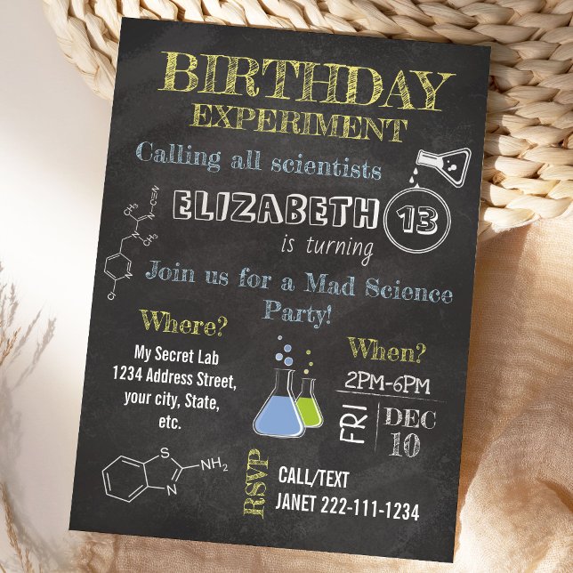Fête de la science Mad Invitation d'anniversaire (Créateur téléchargé)