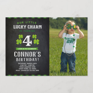Fête de la St Patrick Invitation avec photo