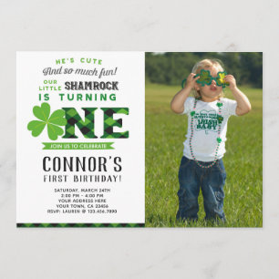 Fête de la St Patrick Invitation avec photo