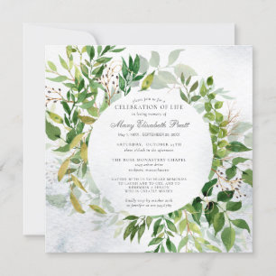 Fête de la verdure de la vie Invitation funéraire