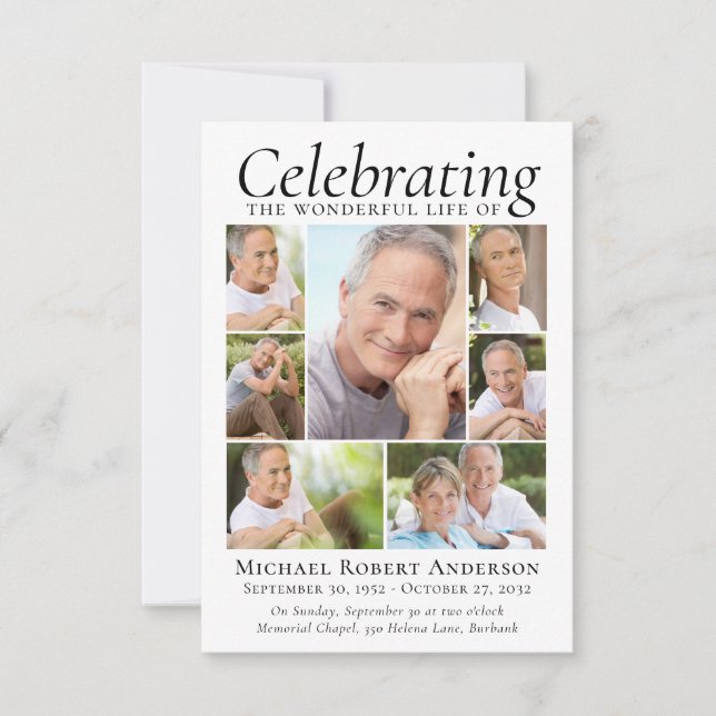 Fête de la vie Invitation | Collage de photos (Devant)