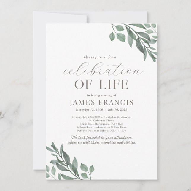 Fête De La Vie Simple Invitation Moderne (Devant)