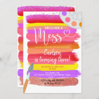 Fête de l'art coloré Invitation d'anniversaire