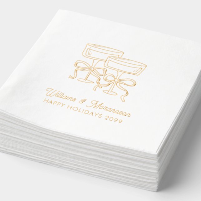 Fête de l'entreprise Cute Gold Cocktail Napkins (Détail)