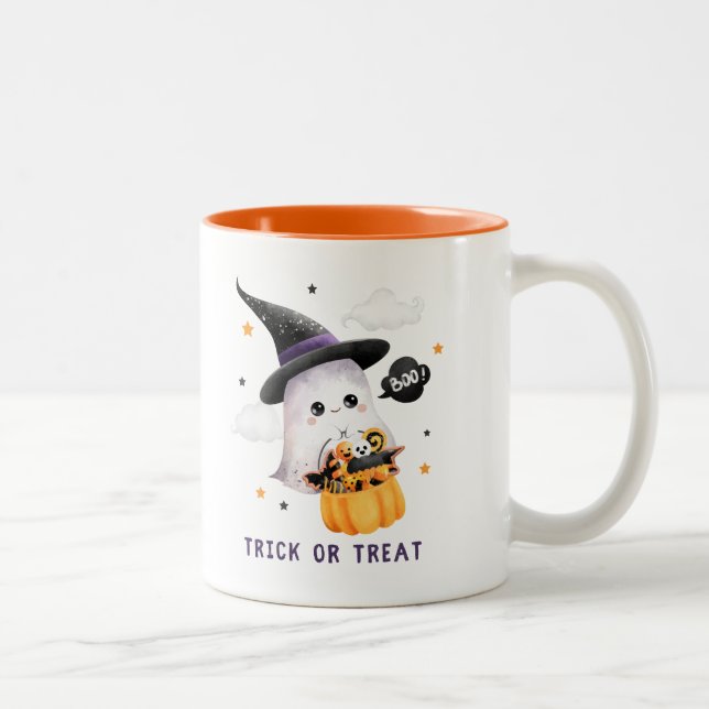 fête de l'halloween de la tasse mignonne et éffray (Droit)