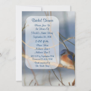 Fête de l'mariée d'art Winter Bluebird Invitation