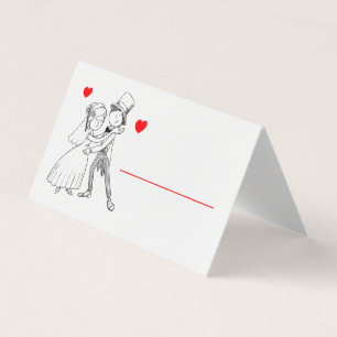 Fête de l'mariée rouge caricaturale de la mariée