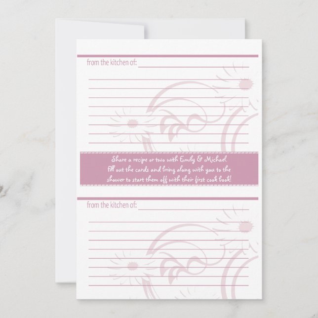 Fête de mariage et cartes de recette Rose (Devant)