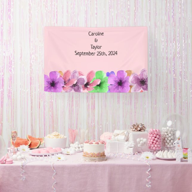 Fête de mariage florale Bannière (Fête)