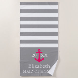 Fête de mariage Gris Serviette de plage nautique