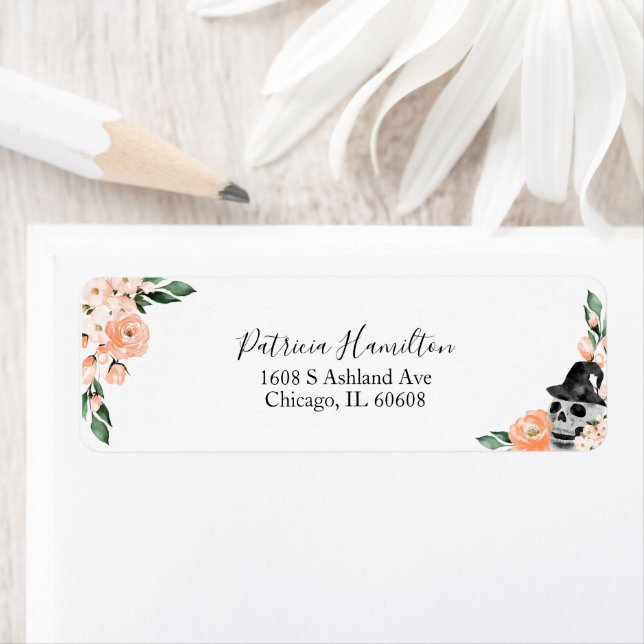 Fête de mariage Peach Floral Halloween (En situation)