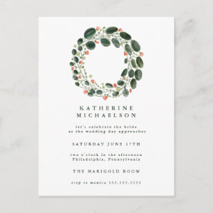 FETE DE MARIEES   Invitation Couronne Aquarelle