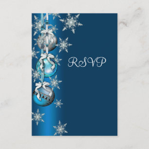 Fête de Noël bleue RSVP d'ornements de flocons de
