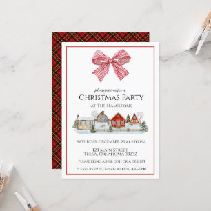 Fête de Noël Cabine confortable & Bow Invitation