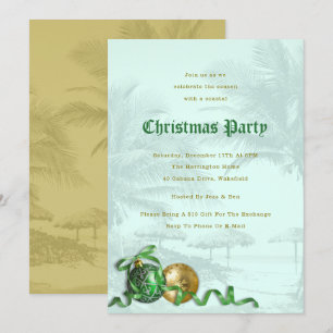 Fête de Noël côtière Palm Trees Invitation