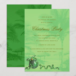 Fête de Noël côtière Palm Trees Invitation