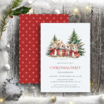 Fête de Noël Cute Funny Bunnies Baby Invitation