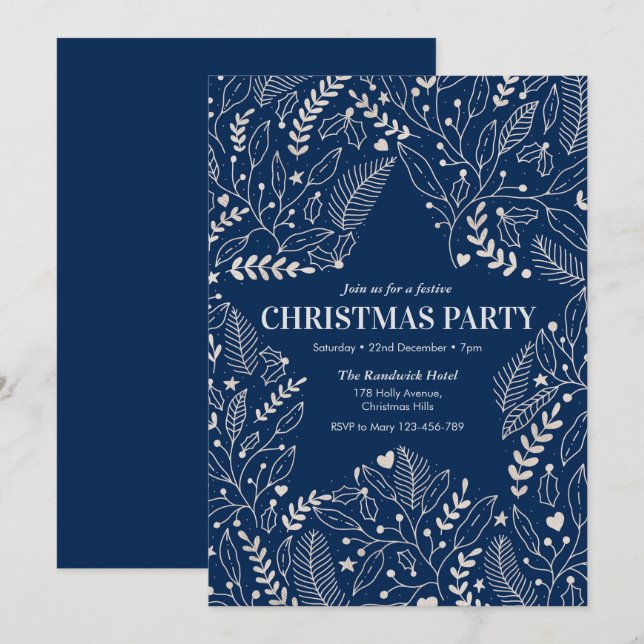 Fête de Noël de la Marine Invitation vedette et sa (Devant / Derrière)