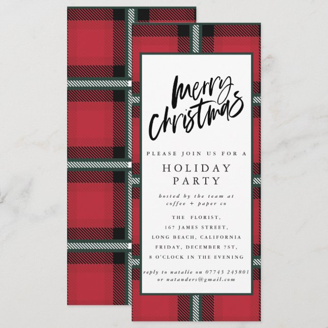fête de Noël d'entreprise plaid Invitation (Devant / Derrière)