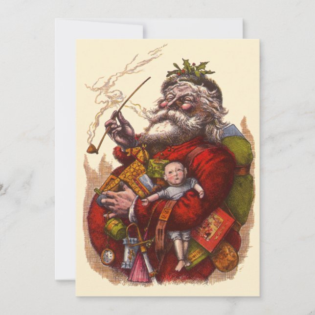 Fête de Noël du Père Noël victorien Invitation (Devant)