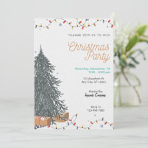 Fête de Noël Faire-part Arbres fête Joyeux
