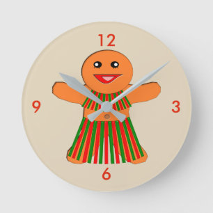 Fête de Noël Gingbread Femme Horloge murale