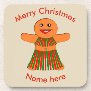 Fête de Noël Gingerbread Femme Dessous de verre pe
