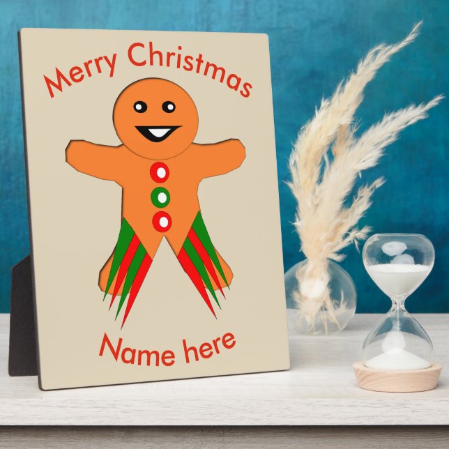 Fête de Noël Gingerbread Homme Custom Plaque (Côté)