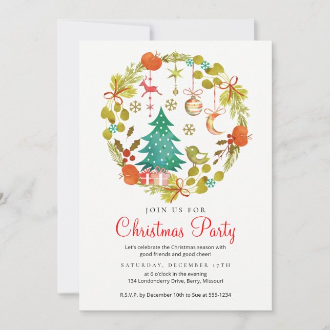 Fête de Noël Invitation à la fête de Noël (Devant)
