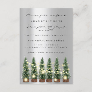 Fête de Noël Invitation Grey Tree Winte