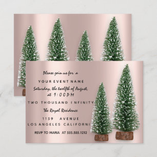 Fête de Noël Invitation Rose Dîner Par