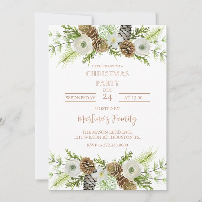 Fête de Noël Invitations Fête de Noël (Devant)