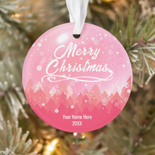 Fête de Noël Joyeux de la Forêt de Neige Rose
