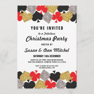 Fête de Noël Las Vegas Casino Cartes Invitation