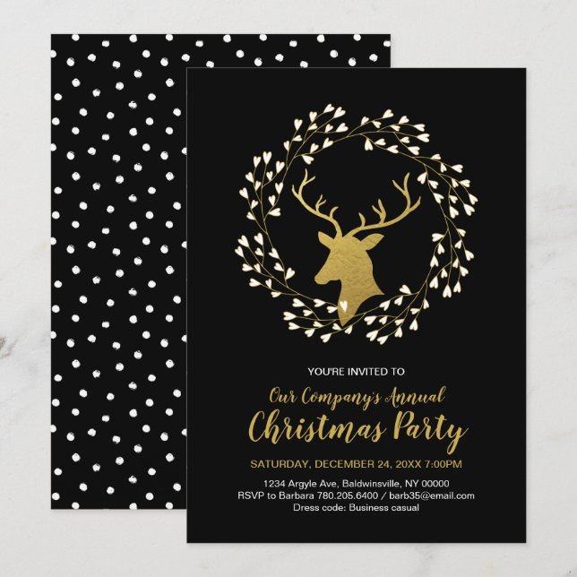 Fête de Noël moderne, Fêtes Invitations (Devant / Derrière)