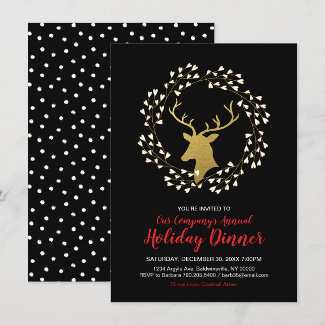 Fête de Noël moderne, Fêtes Invitations (Devant / Derrière)
