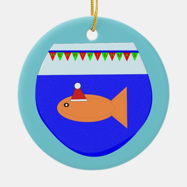 Fête de Noël Poisson d'or Ornement personnalisé (Devant)